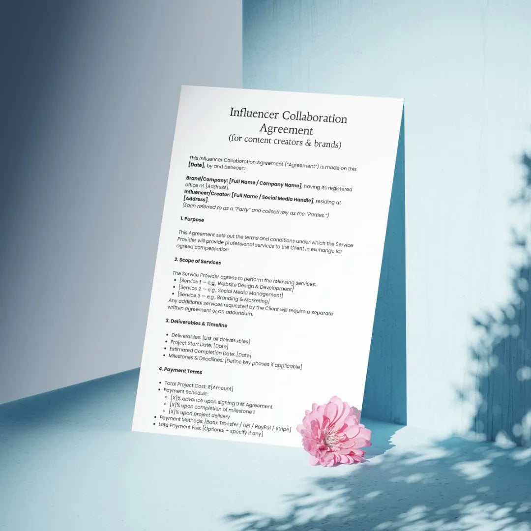 Influencer Collaboration Agreement (for Content Creators & Brands)