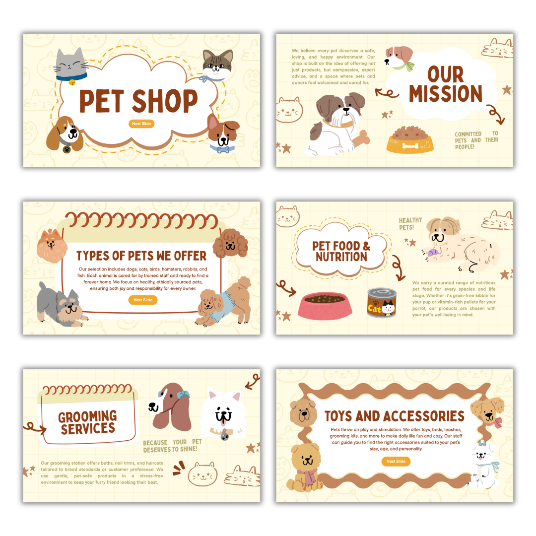 🐾 5 Premium Pet Shop Presentation Decks