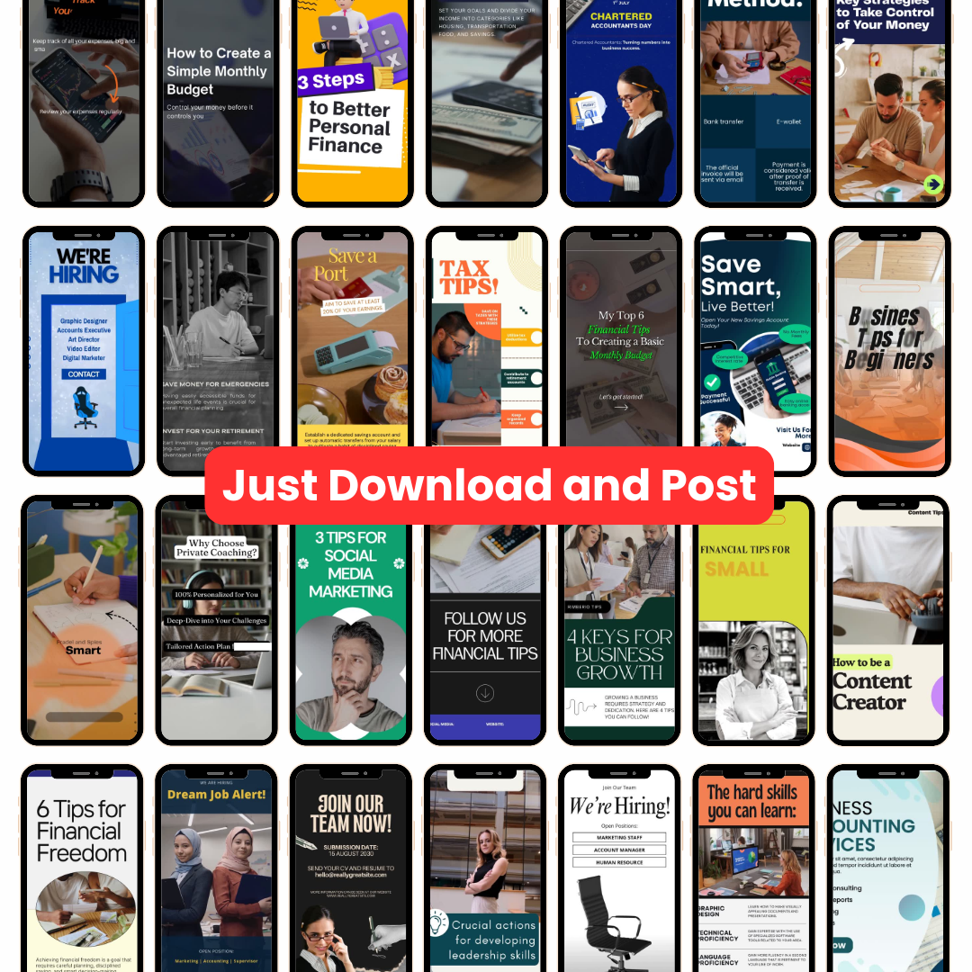 📊 100+ Accounting Reels (Canva Editable)