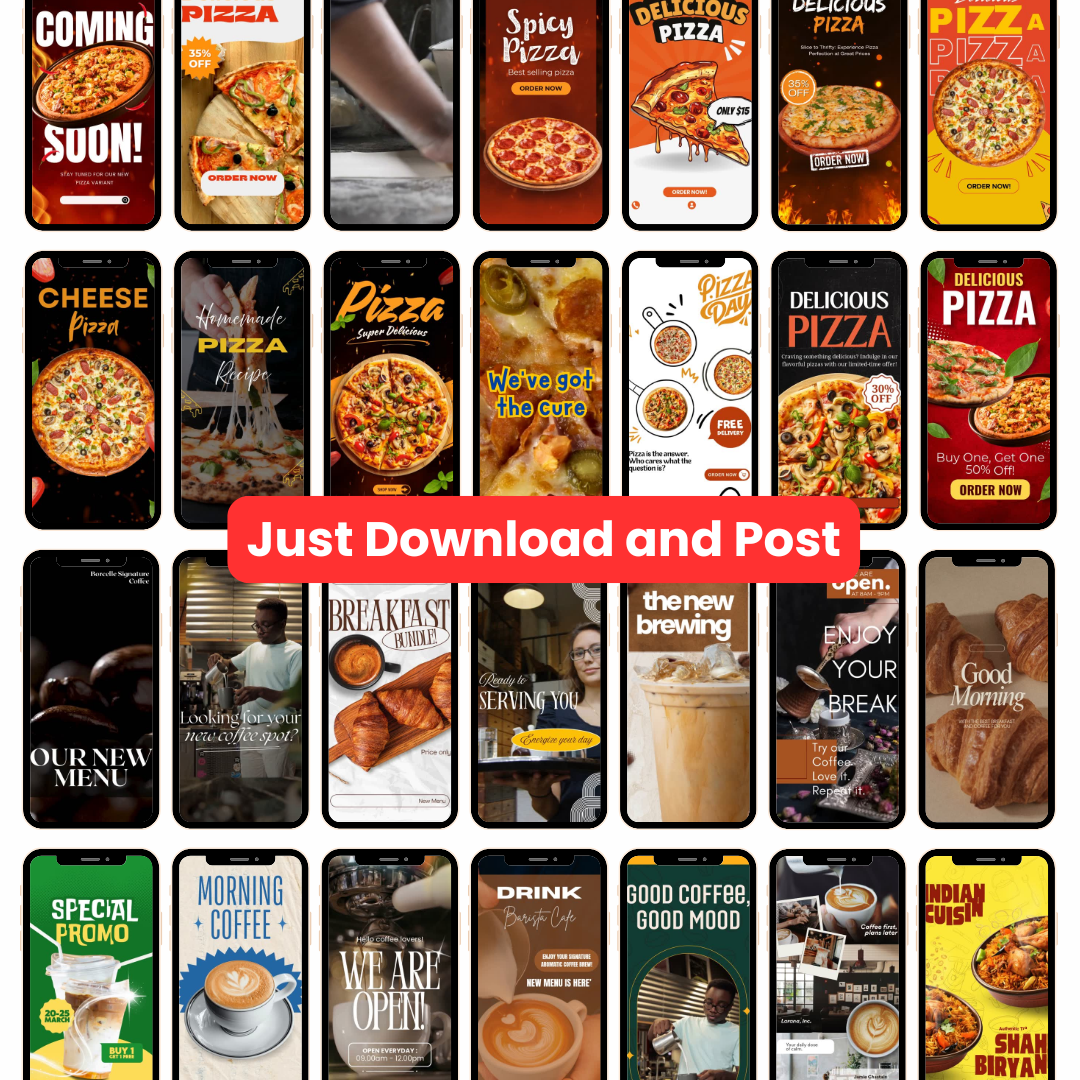 🍽️ 150+ Restaurant Reels (Canva Editable)