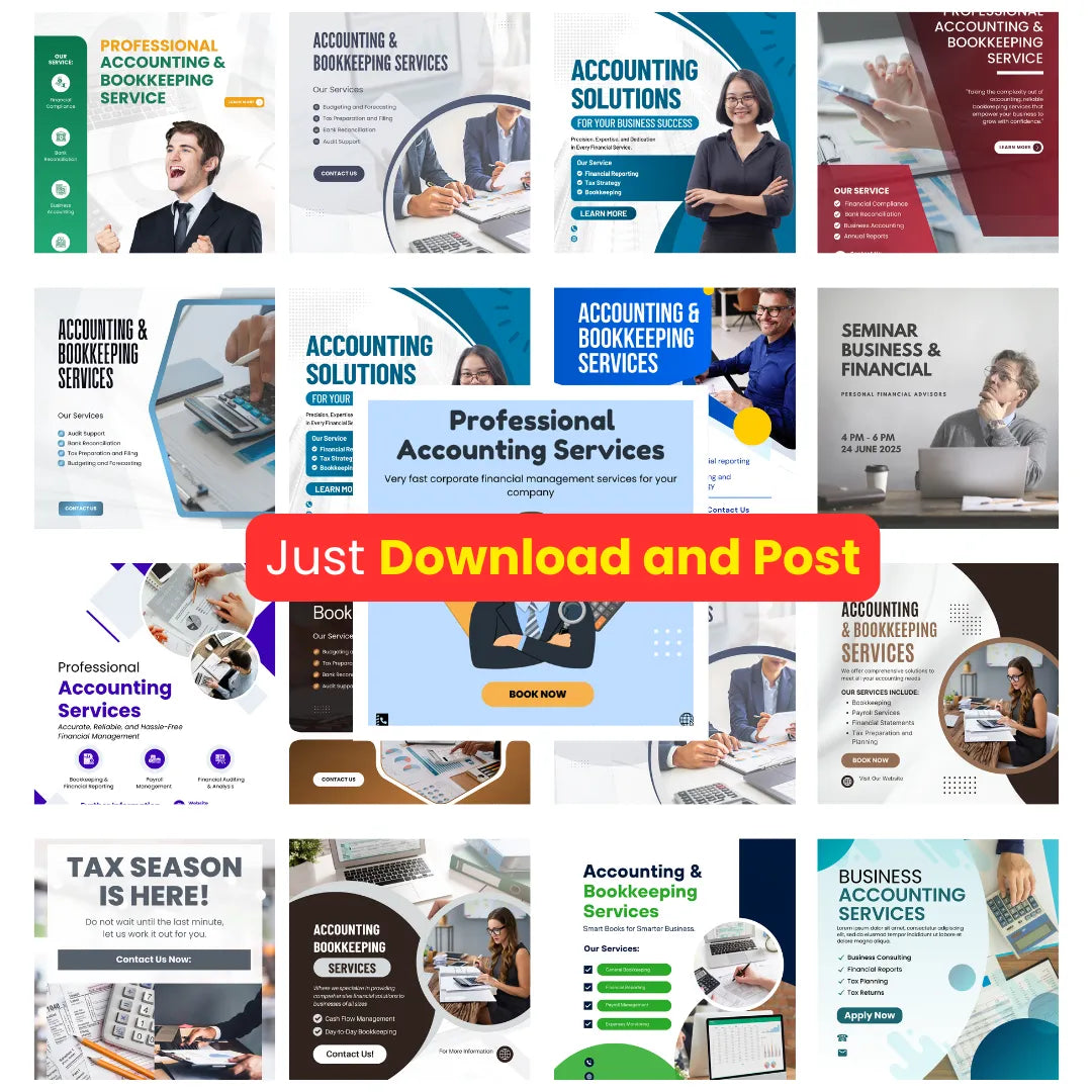 ๐ 200+ Accounting & Finance Social Media Posts (Canva Editable)