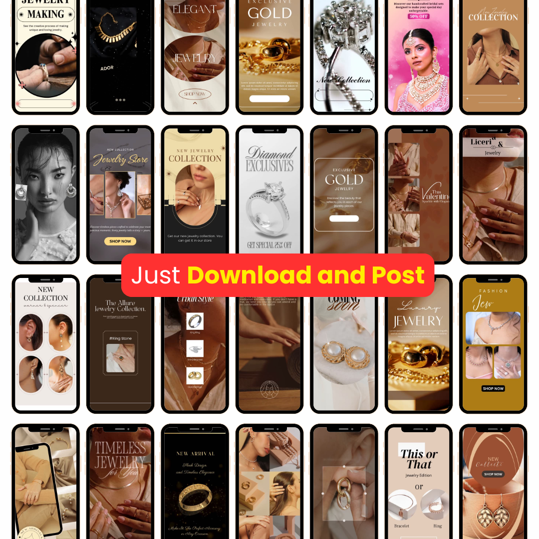💎 150+ Jewellery Reels (Canva Editable)