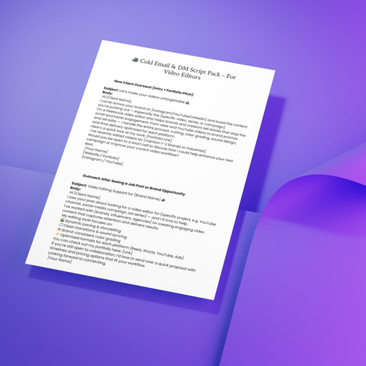 Cold Email & DM Script Pack | Canva, Word & PDF Templates
