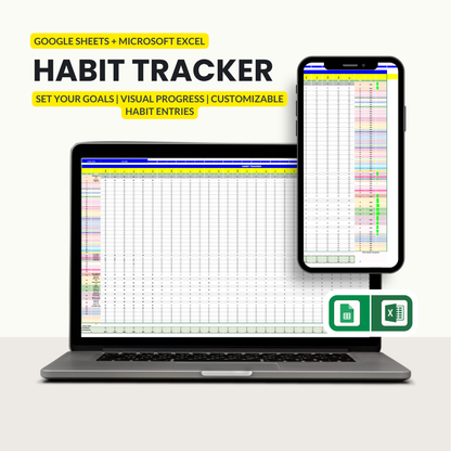 The Ultimate 1-Year Habit Tracker Spreadsheet (Google Sheets + Excel Template)