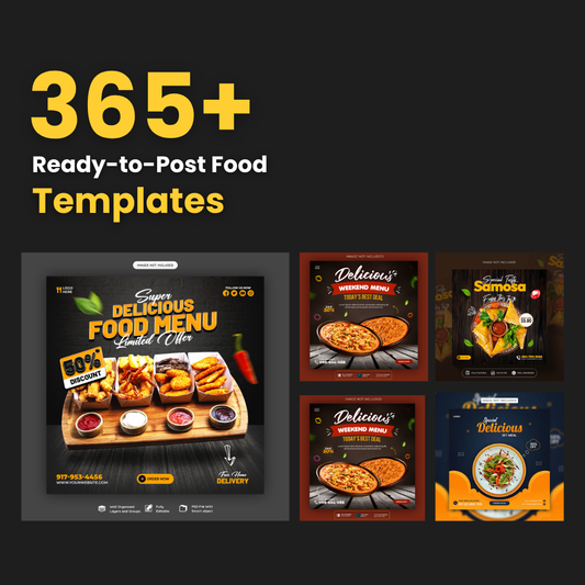 👨‍🍳 Food & Restaurant Bundle 🍔 (500+ Editable Canva Templates + Bonuses)