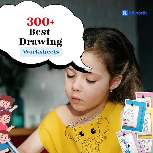 300+ Creative Drawing & Colouring Worksheets for Kids 🎨 (A4 Printable)