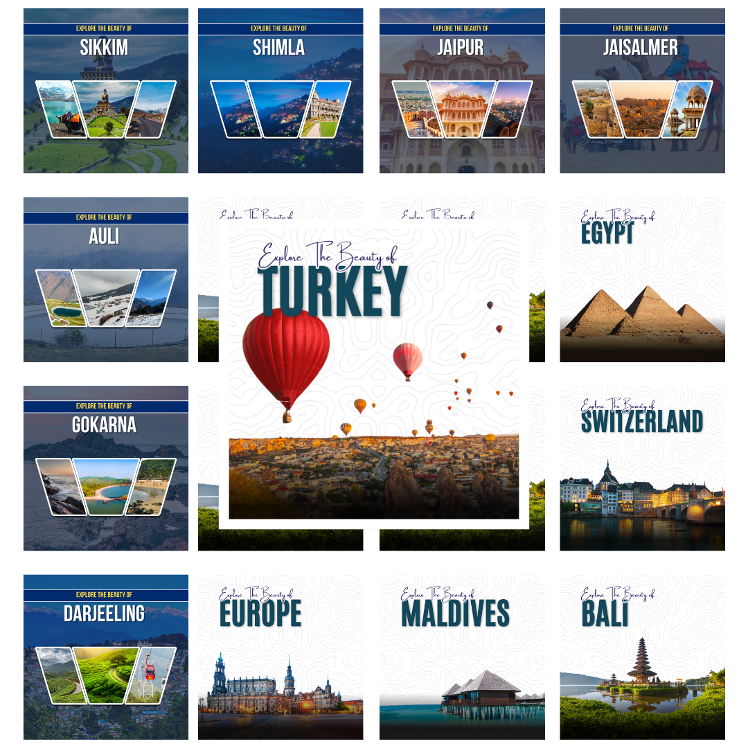 🌍 Travel Promotional Post Pack 1 – Editable Canva Templates