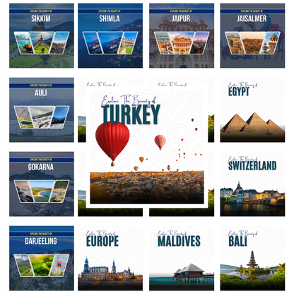 🌍 Travel Promotional Post Pack 1 – Editable Canva Templates