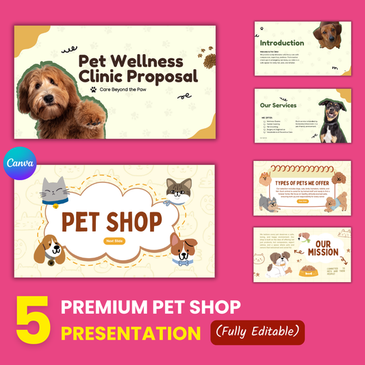 🐾 5 Premium Pet Shop Presentation Decks