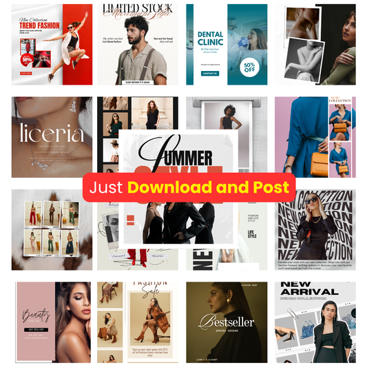 200+ Fashion Social Media Posts (Canva Editable)