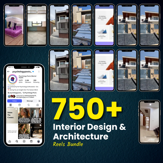 🏡 750+ Interior Design & Architecture Reels Bundle (Ready-to-Post)