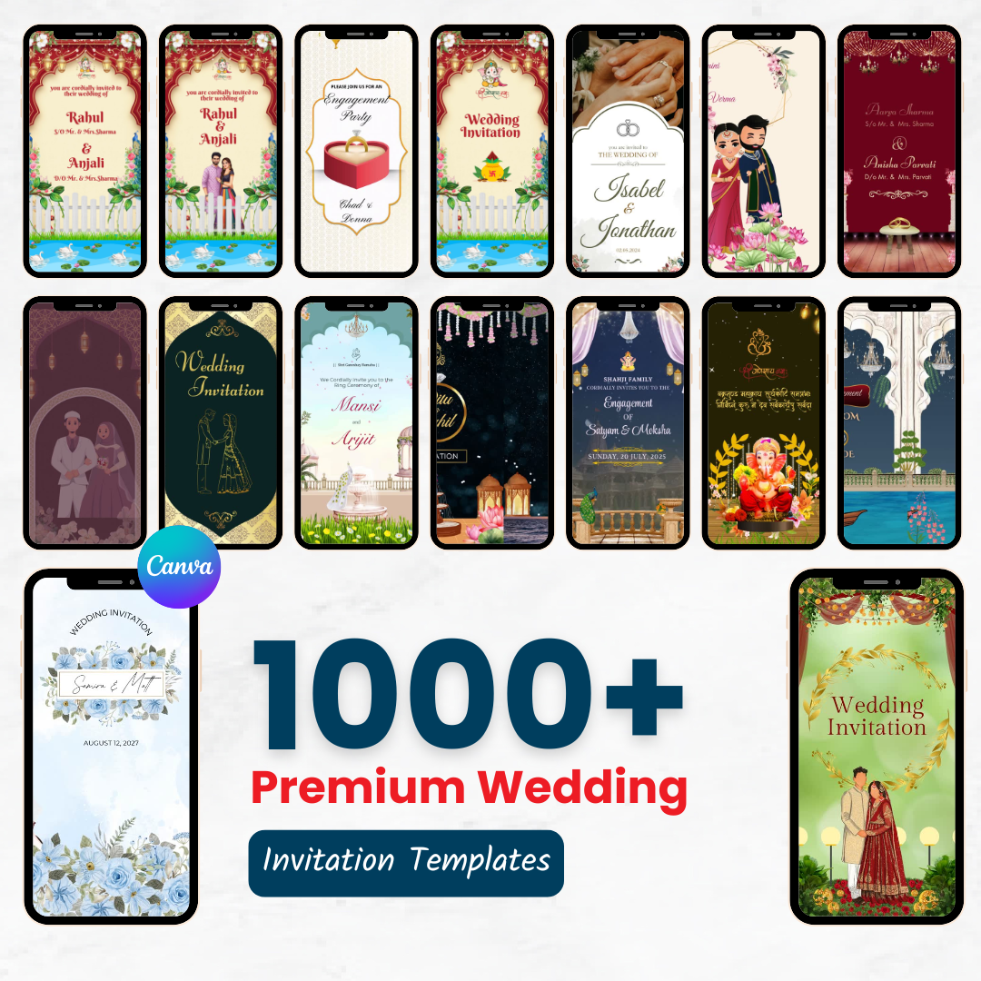 🎉 1000+ Premium Wedding Invitation Templates (Editable in All Software)