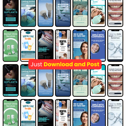 🦷 200+ Dental Reels Bundle (Editable Canva Videos)