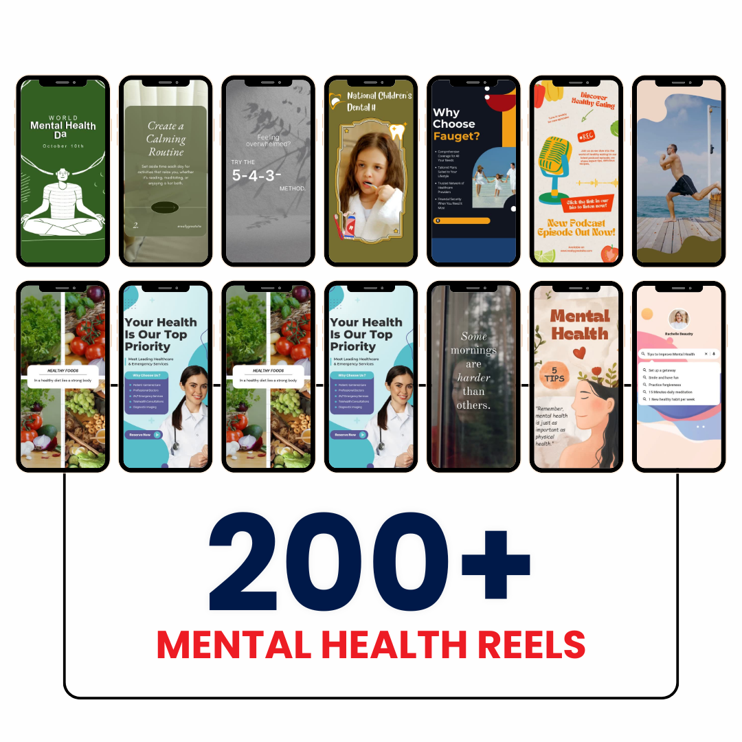 🎥 200+ Mental Health Reels Bundle (Editable Canva Videos)