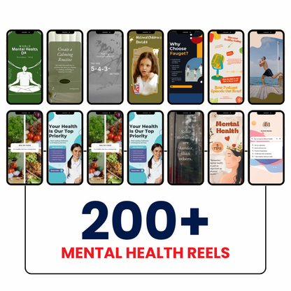 🎥 200+ Mental Health Reels Bundle (Editable Canva Videos)