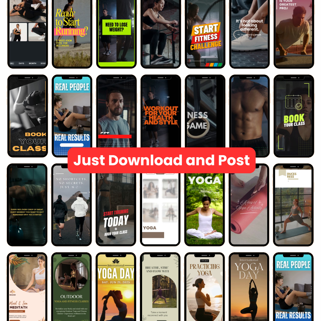 🔥 200+ Fitness | Gym | Yoga Reels (Canva Editable)