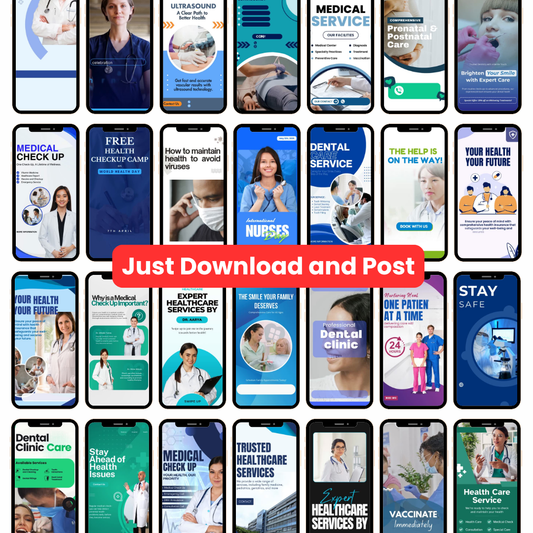 250+ Health & Clinic Reels (Canva Editable)