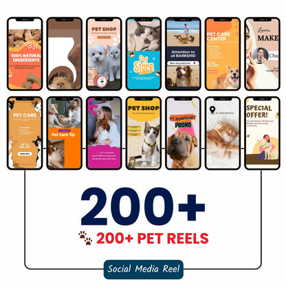 🐾 200+ Pet Reels Pack (Canva Editable)