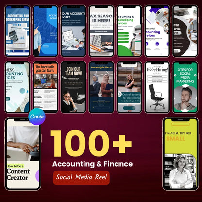📊 100+ Accounting Reels (Canva Editable)