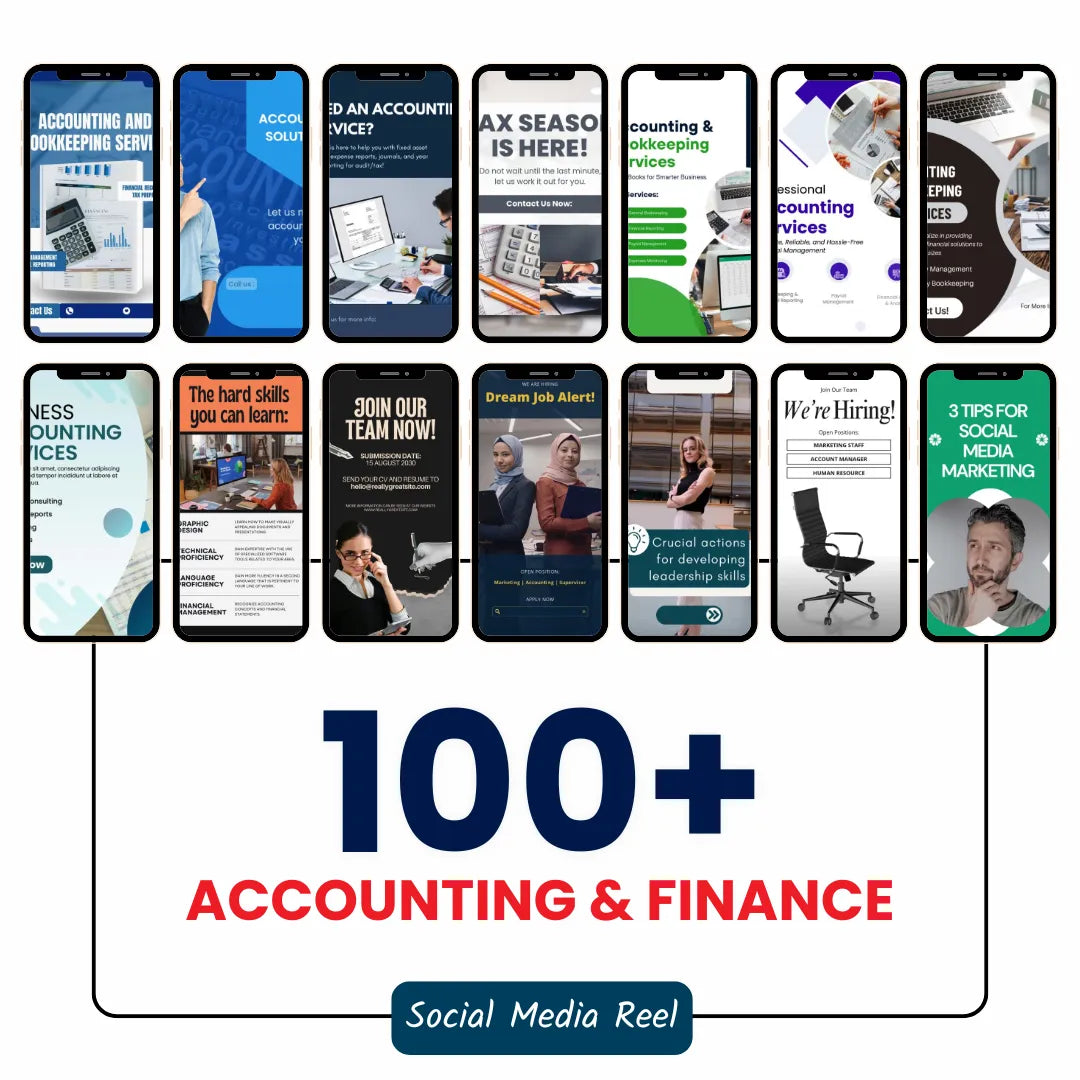 📊 100+ Accounting Reels (Canva Editable)