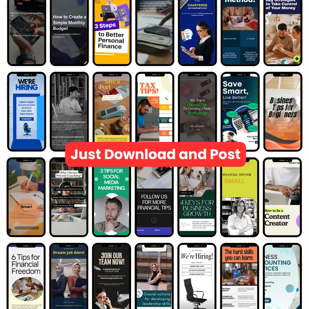 📊 100+ Accounting Reels (Canva Editable)