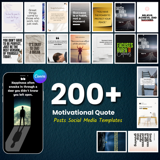 🔥 200+ Motivational Quote Posts (Ready-to-Use | Canva Editable)