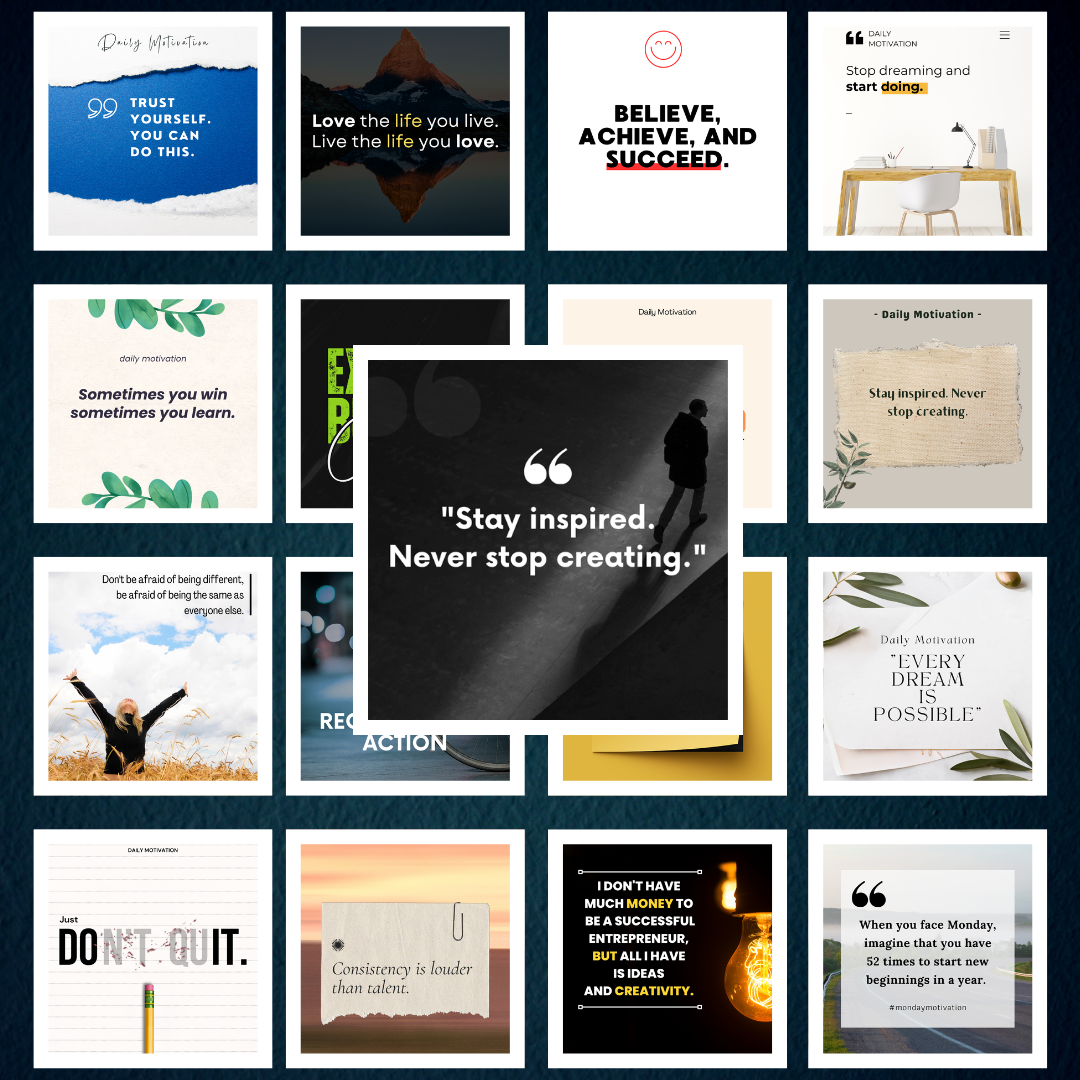 🔥 200+ Motivational Quote Posts (Ready-to-Use | Canva Editable)