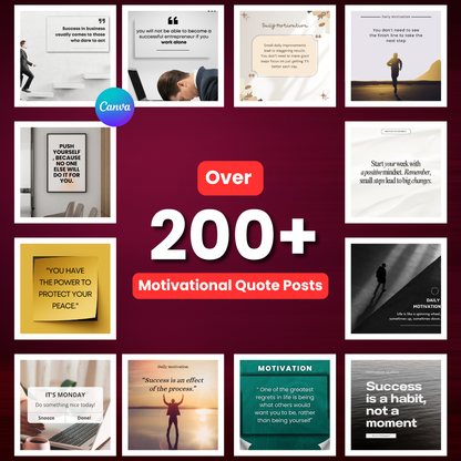 🔥 200+ Motivational Quote Posts (Ready-to-Use | Canva Editable)