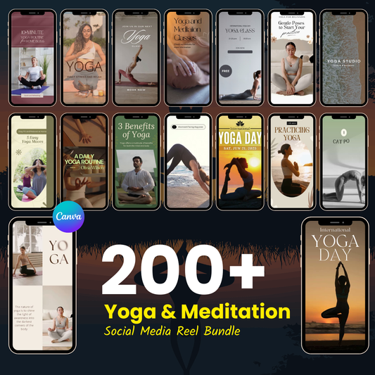 🧘♂️ 200+ Yoga & Meditation Reels (Canva Editable)