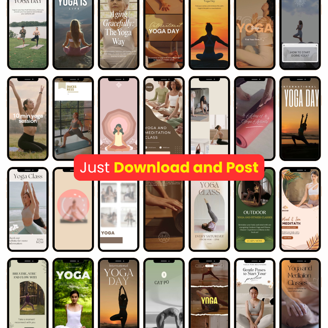 🧘♂️ 200+ Yoga & Meditation Reels (Canva Editable)