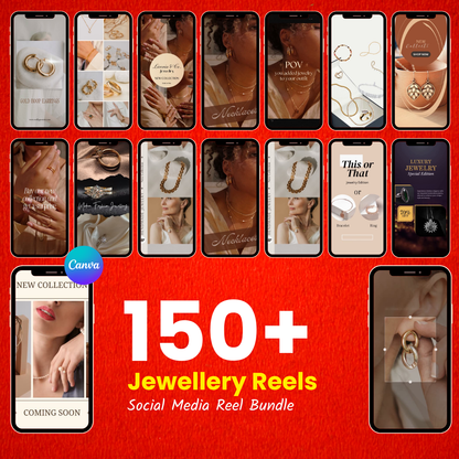 💎 150+ Jewellery Reels (Canva Editable)