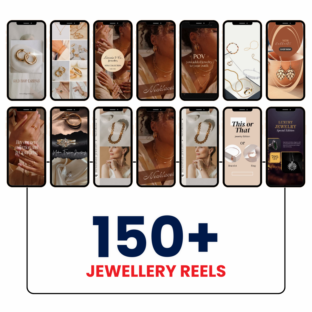 💎 150+ Jewellery Reels (Canva Editable)