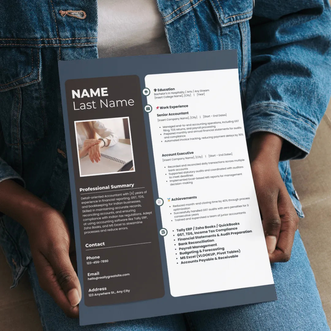 Professional Resume Template: Editable in Canva, Word File & Google Docs | Instant Download