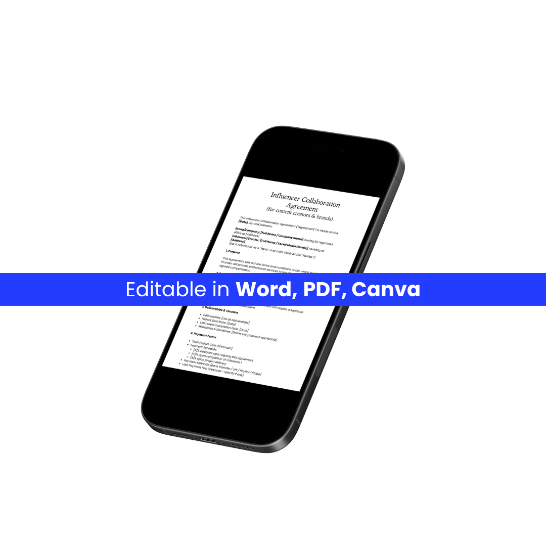 Influencer Collaboration Agreement (for Content Creators & Brands)