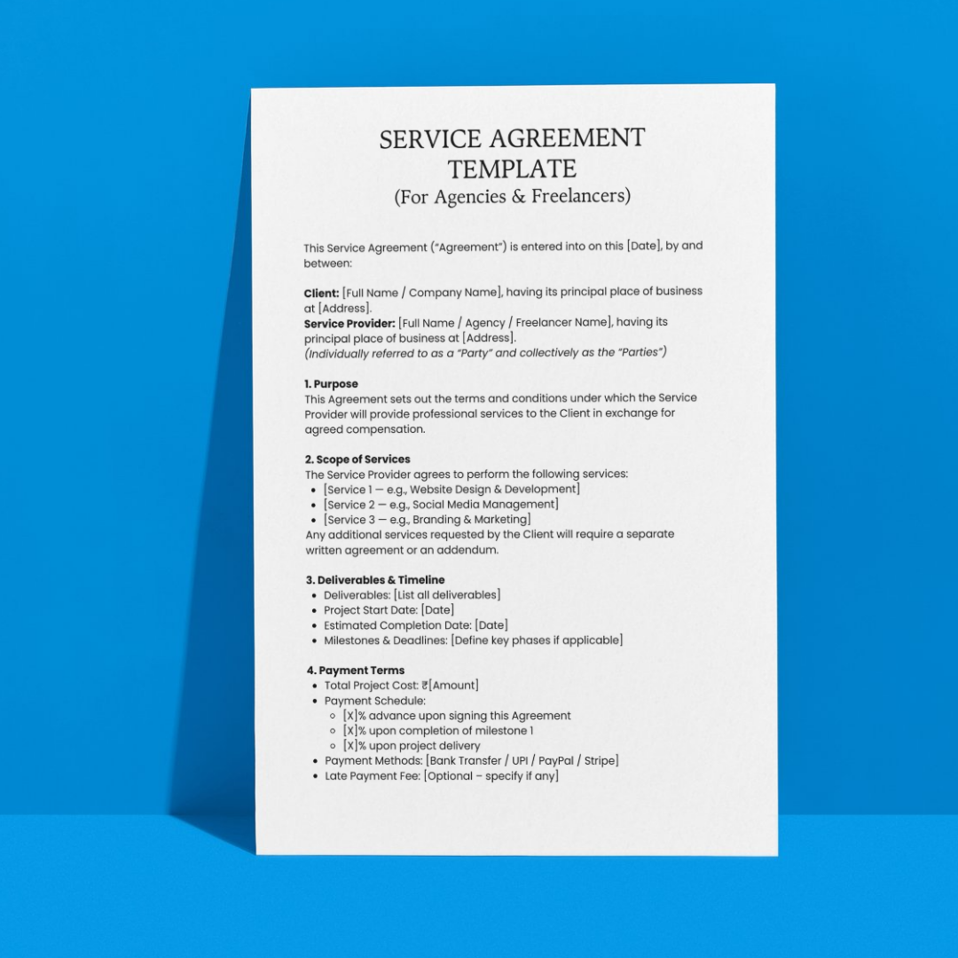 Service Agreement Template (For Agencies & Freelancers) 📝