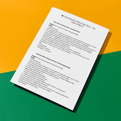 Cold Email & DM Script Pack | Canva, Word & PDF Templates
