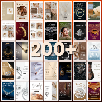 💎 200+ Jewellery Social Media Posts (Canva Editable)