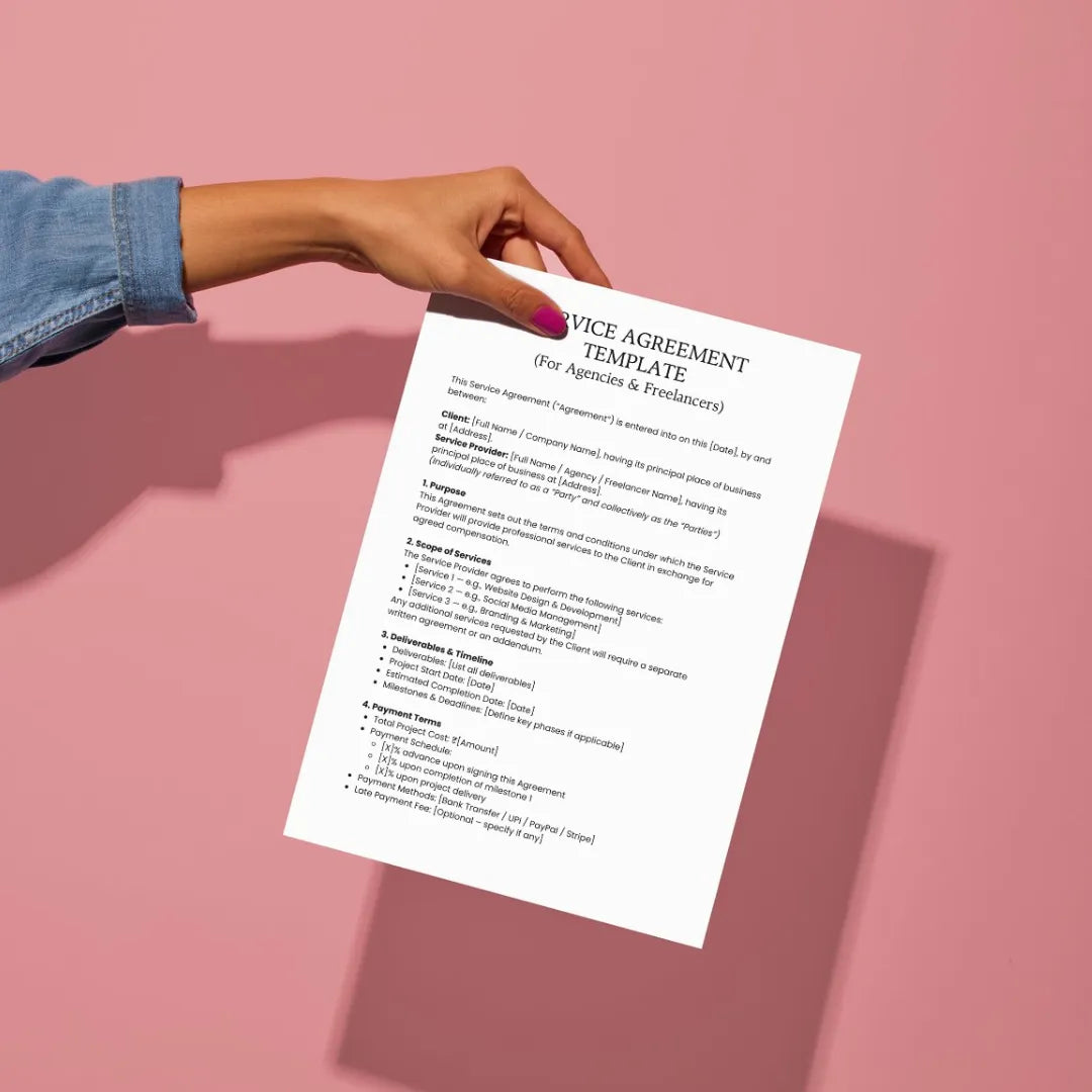 Service Agreement Template (For Agencies & Freelancers) 📝