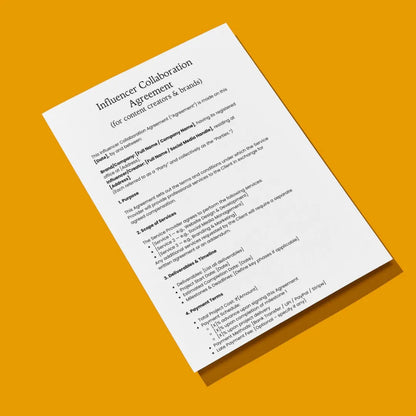 Influencer Collaboration Agreement (for Content Creators & Brands)