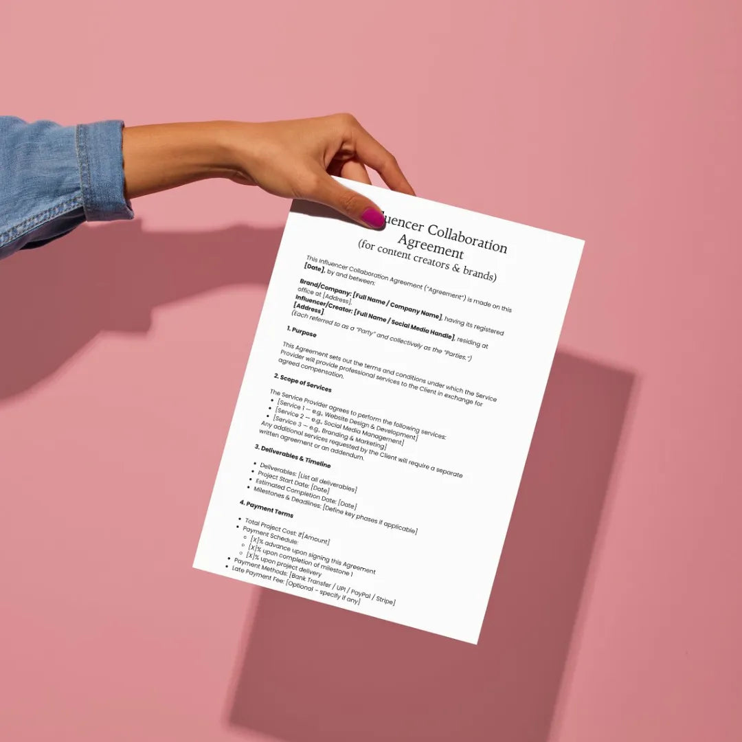 Influencer Collaboration Agreement (for Content Creators & Brands)