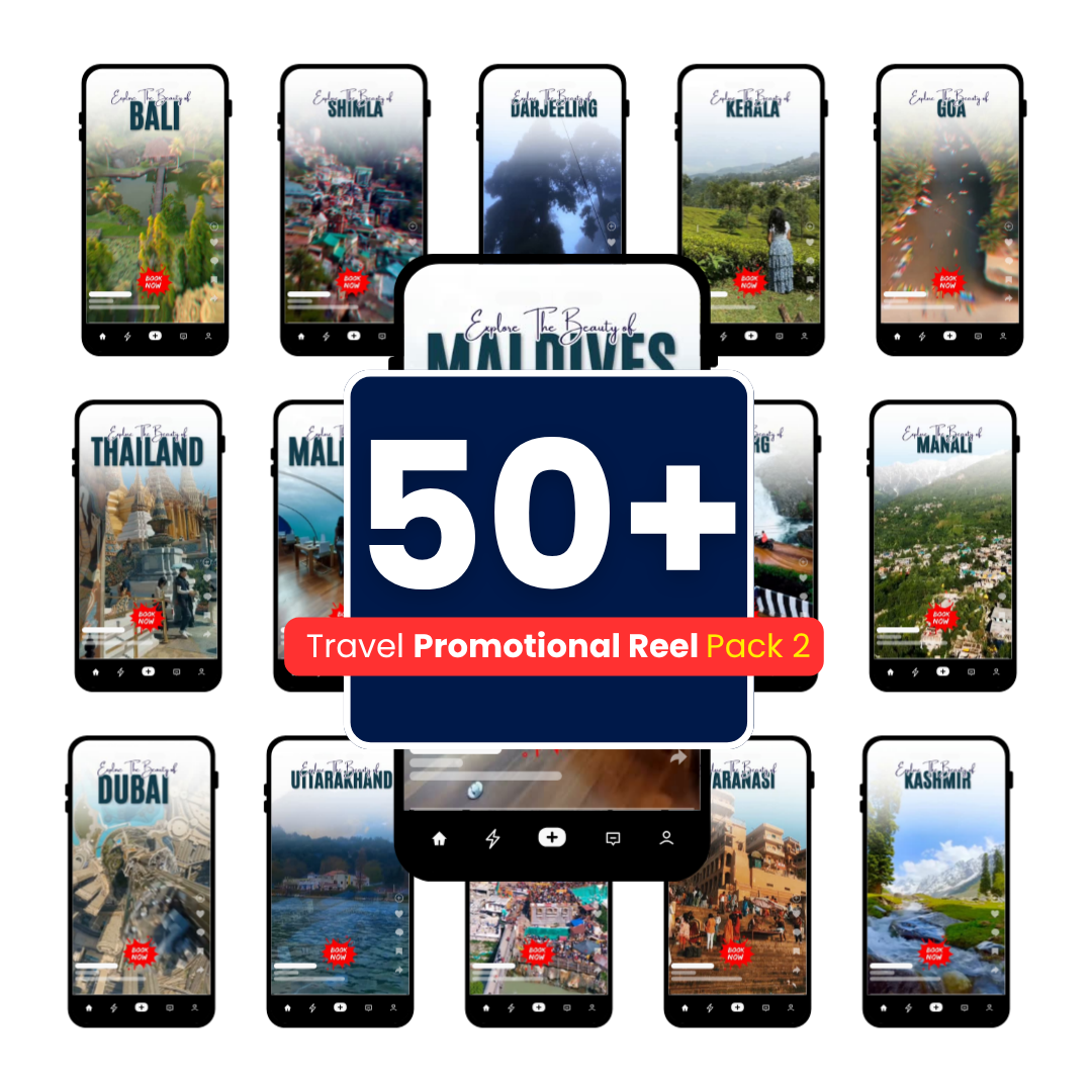 🎬 Travel Promotional Reel Pack (2) 50+| Domestic + International Destinations