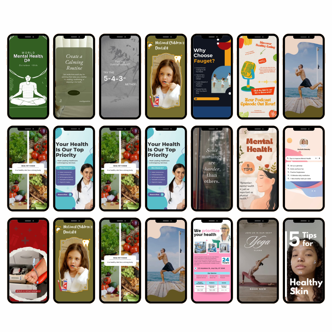 🎥 200+ Mental Health Reels Bundle (Editable Canva Videos)