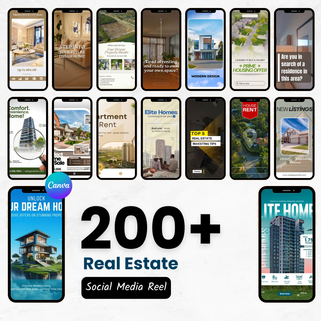 🎥 200+ Real Estate Instagram Reels (Canva Editable)