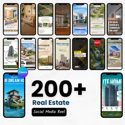🎥 200+ Real Estate Instagram Reels (Canva Editable)