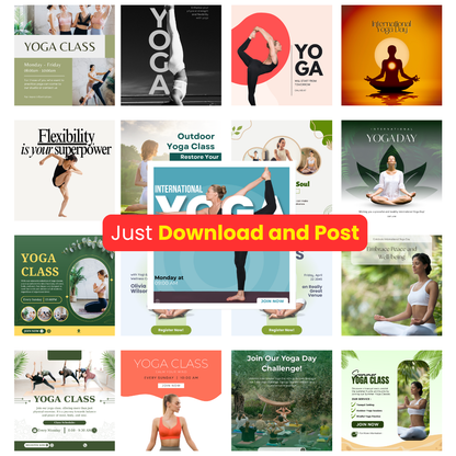 🧘♀️ 200+ Yoga & Meditation Posts (Canva Editable)