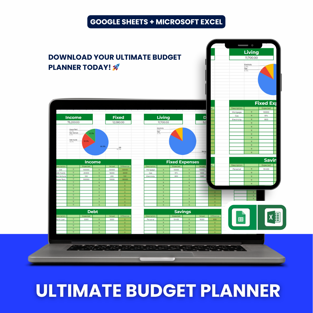 💰 Ultimate Budget Planner (Google Sheets + Excel)