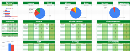 💰 Ultimate Budget Planner (Google Sheets + Excel)