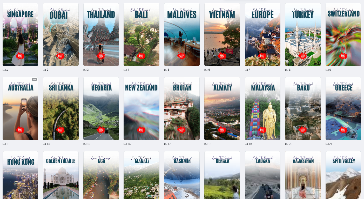 🎬 Travel Promotional Reel Pack (2) 50+| Domestic + International Destinations